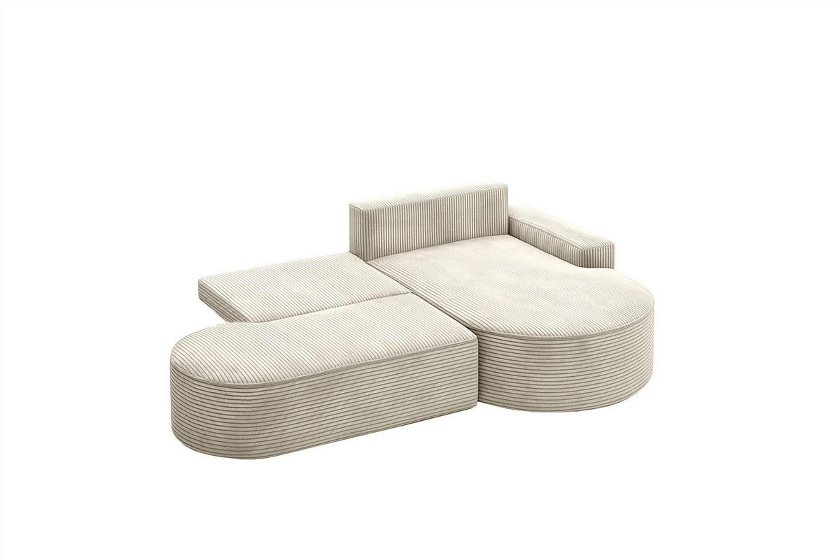 ECKSOFA Girona Mit Schlaffunktion - Weiß, Holzwerkstoff/Textil (278/179cm) - Fun Möbel