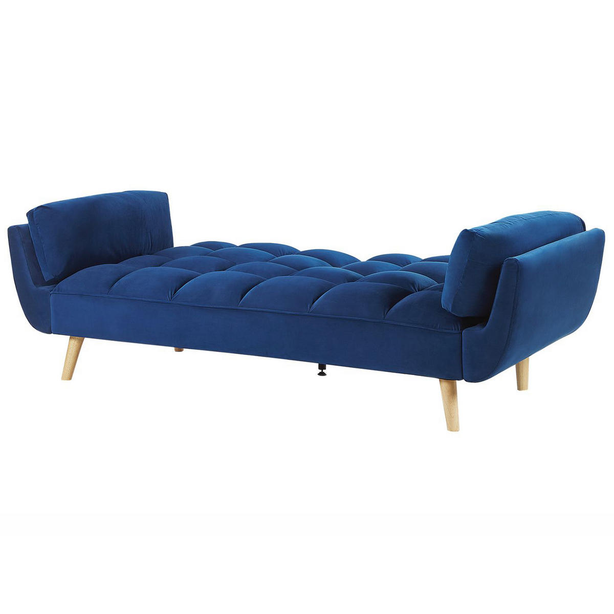 3-SITZER-SCHLAFSOFA Samtstoff Dunkelblau Asby - Hellblau, Textil (218/82/83cm) - Beliani