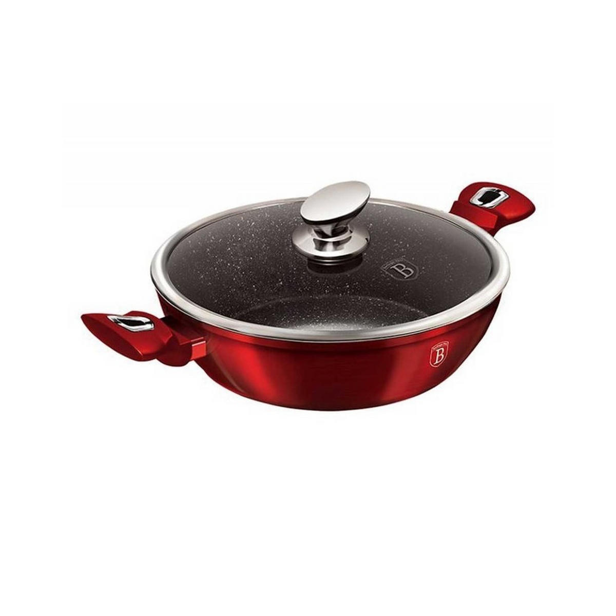 TOPF Rot 28/28/7.5 cm BH1263 - Rot, Metall (28cm) - Berlinger Haus