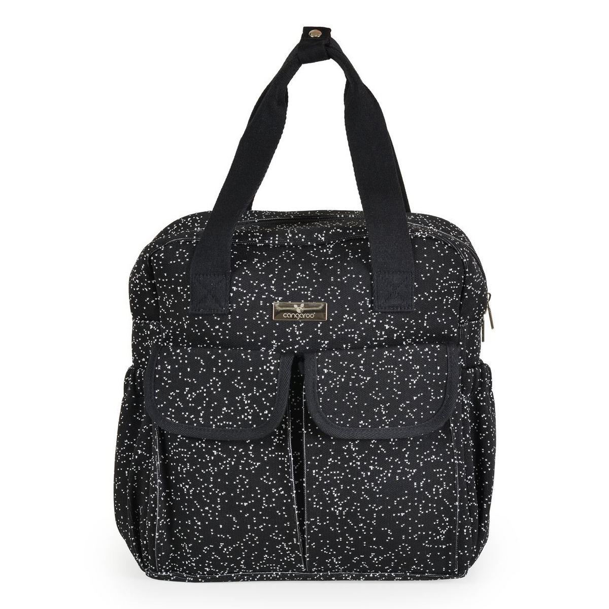 WICKELTASCHE Mivida schwarz Wickelunterlage, Reißverschluss, Schultergurte, Handtaschengurt, Clips - Schwarz, Textil (38/36/15cm) - Cangaroo