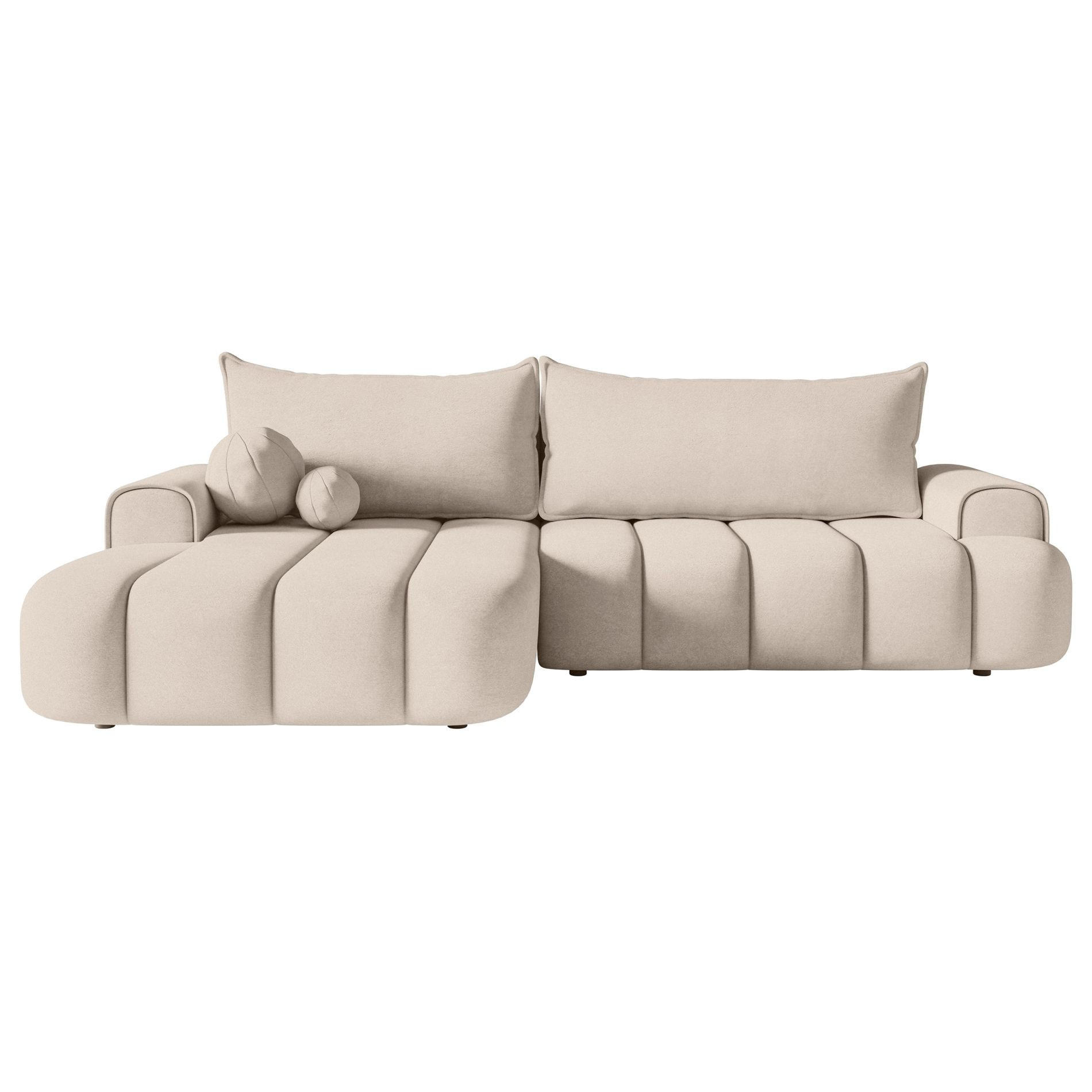 ECKSOFA Dandelino Graubeige mit Samtbezug, links - Taupe/Schwarz, Kunststoff/Textil (275/168cm) - Selsey