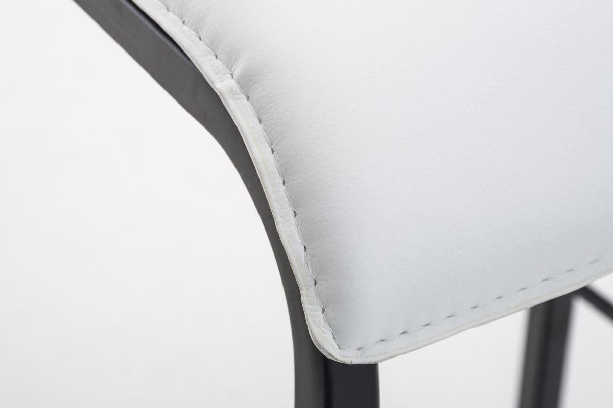 BARHOCKER Kelan Kunstleder Weiß Schwarz - Weiß, Leder (43/103/51cm) - DELUKE