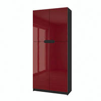 BÜROSCHRANK Logan Fronten in Bordeaux Hochglanz - Bordeaux, Holzwerkstoff (82/184/37cm) - Vladon