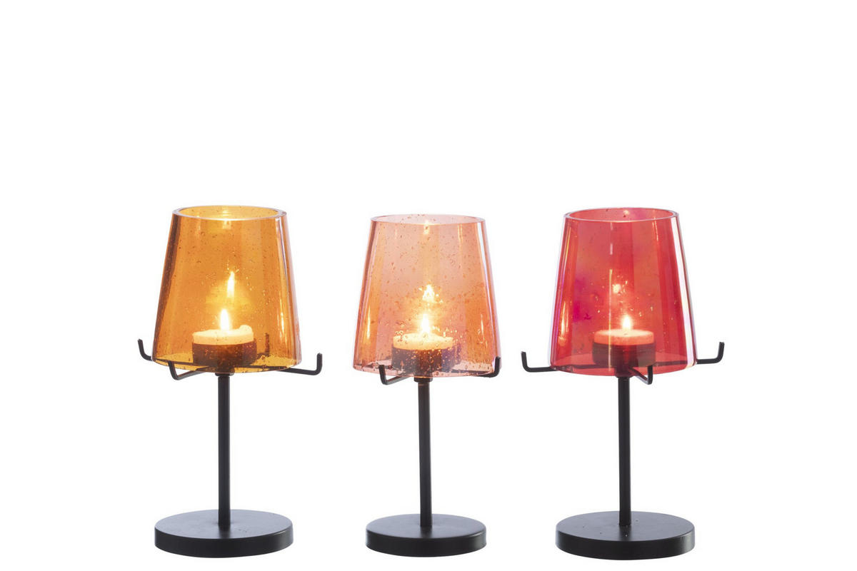 WINDLICHT OR (3ER SET) - Orange, Glas (10/20cm) - J-Line