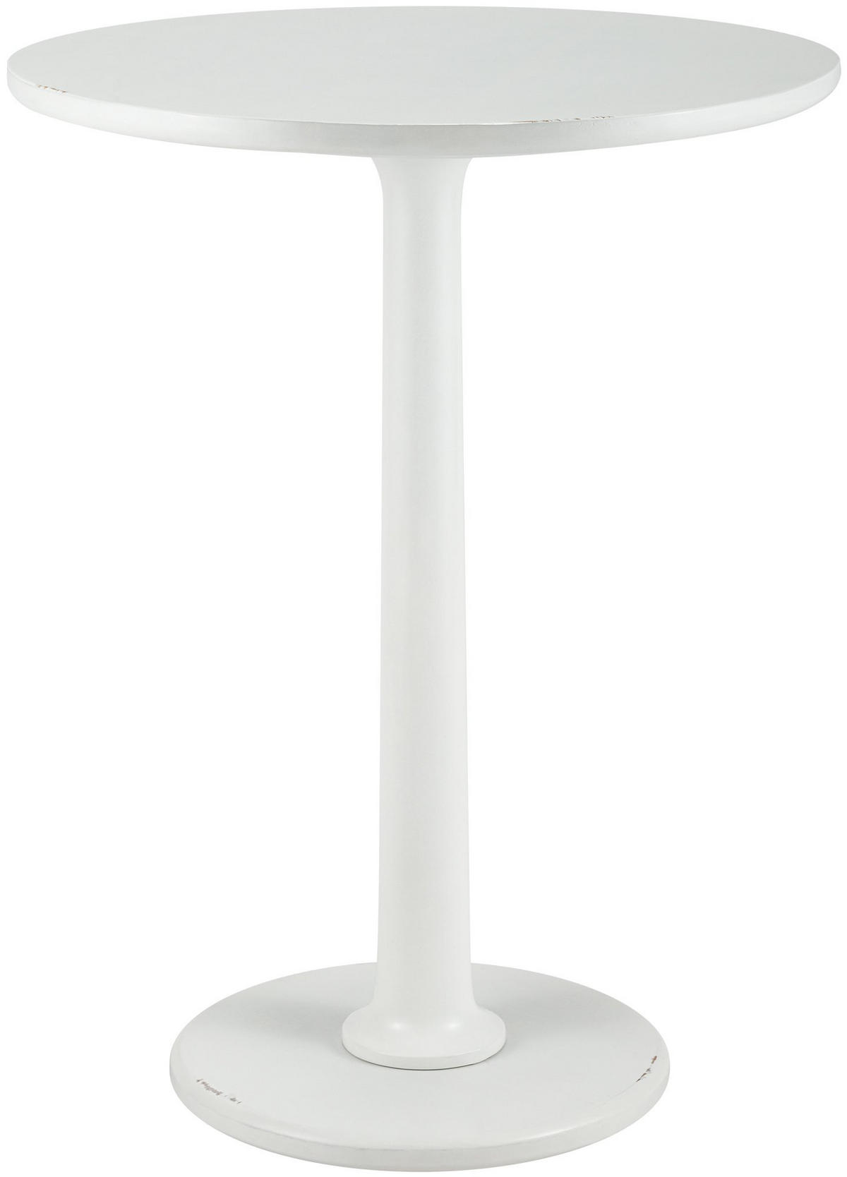 BEISTELLTISCH rund 60 cm Holz Antik Weiß - Weiß, Holz (60/60/65cm) - CLP