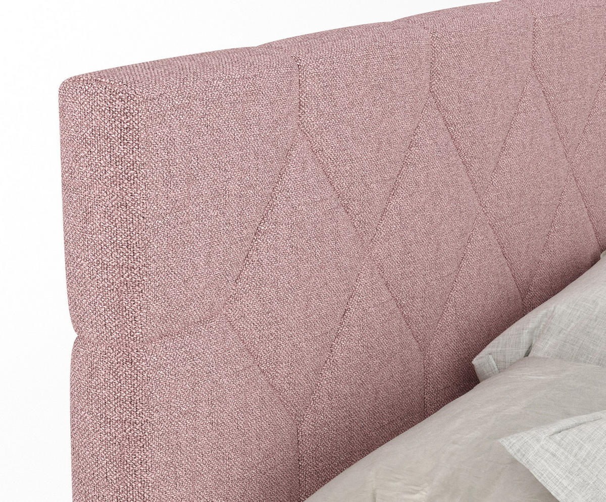 BOXSPRINGBETT Toma Rosa 180/200 cm - Schwarz/Rosa, Holz/Holzwerkstoff (180/200cm) - Maison de Reve