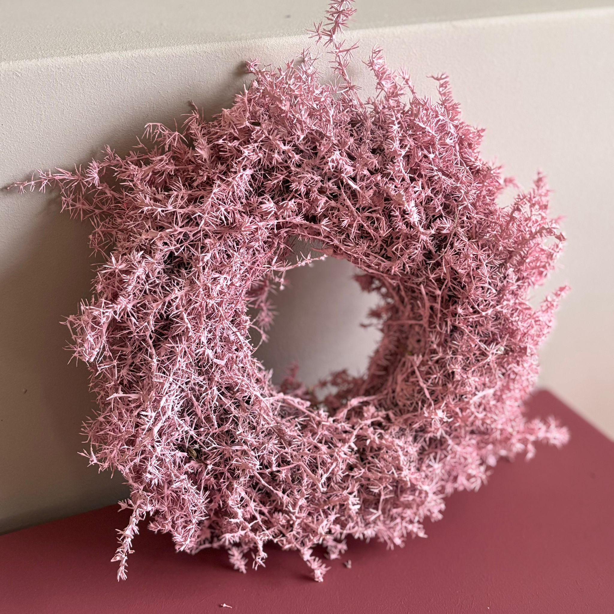 TROCKENBLUMEN Asparaguskranz in Rosa - Spargelkraut - Rosa, Naturmaterialien (5cm) - Lykke & You