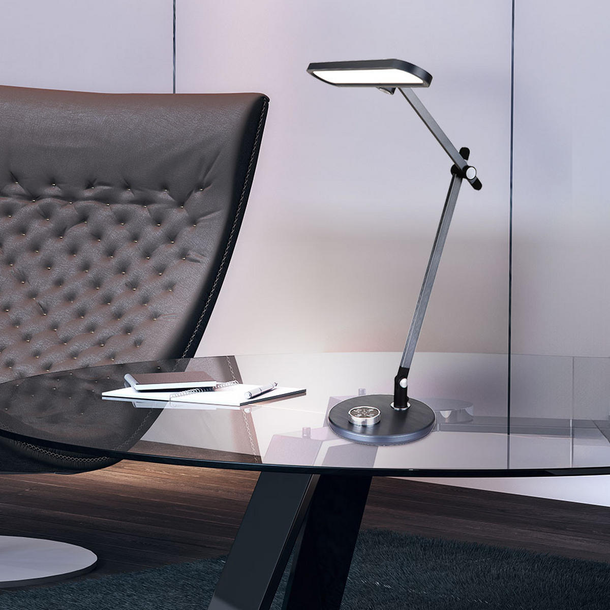 LED TISCHLEUCHTE Berletta Grau - Grau, Metall (57.5/37/53cm) - Globo Lighting