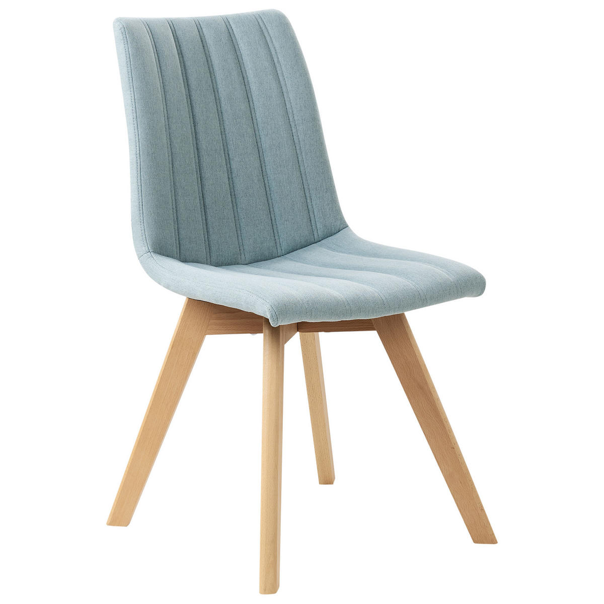 ESSZIMMERSTUHL 2er-Set Hellblau Calgary - Blau/Braun, Textil (48/86/56cm) - Beliani