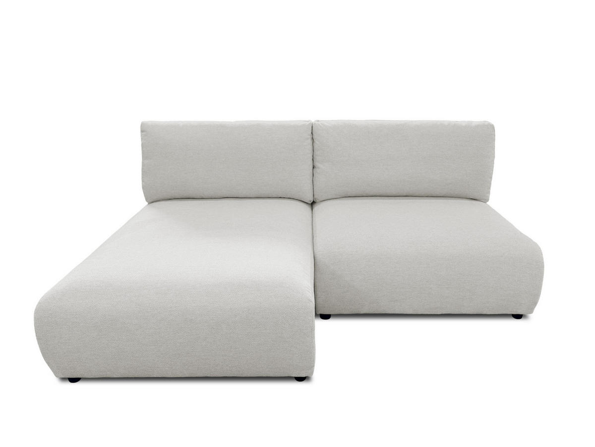 ECKSOFA Sora mit Schlaffunktion, Bettkasten und extra tiefer Komfortzone aus hochwertigem Hellgrau Strukturstoff - Hellgrau/Schwarz, Holz/Kunststoff (140/200cm) - S-Style