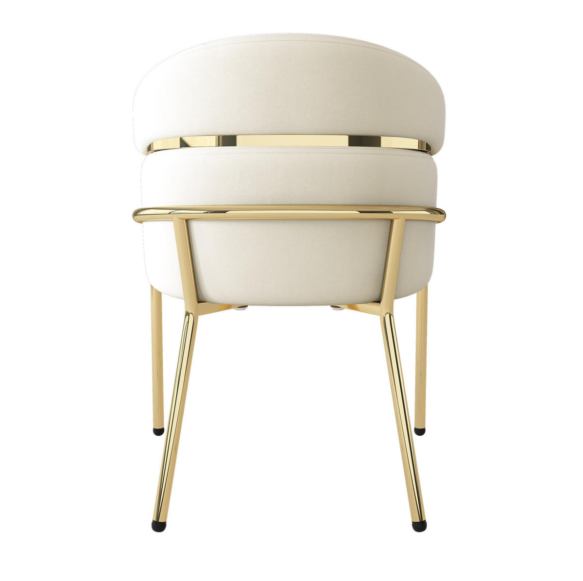 ESSZIMMERSTUHL 4er-Set Samt Beige mit Metallbeinen - Beige, Metall (53.2/79/53cm) - Meubliv