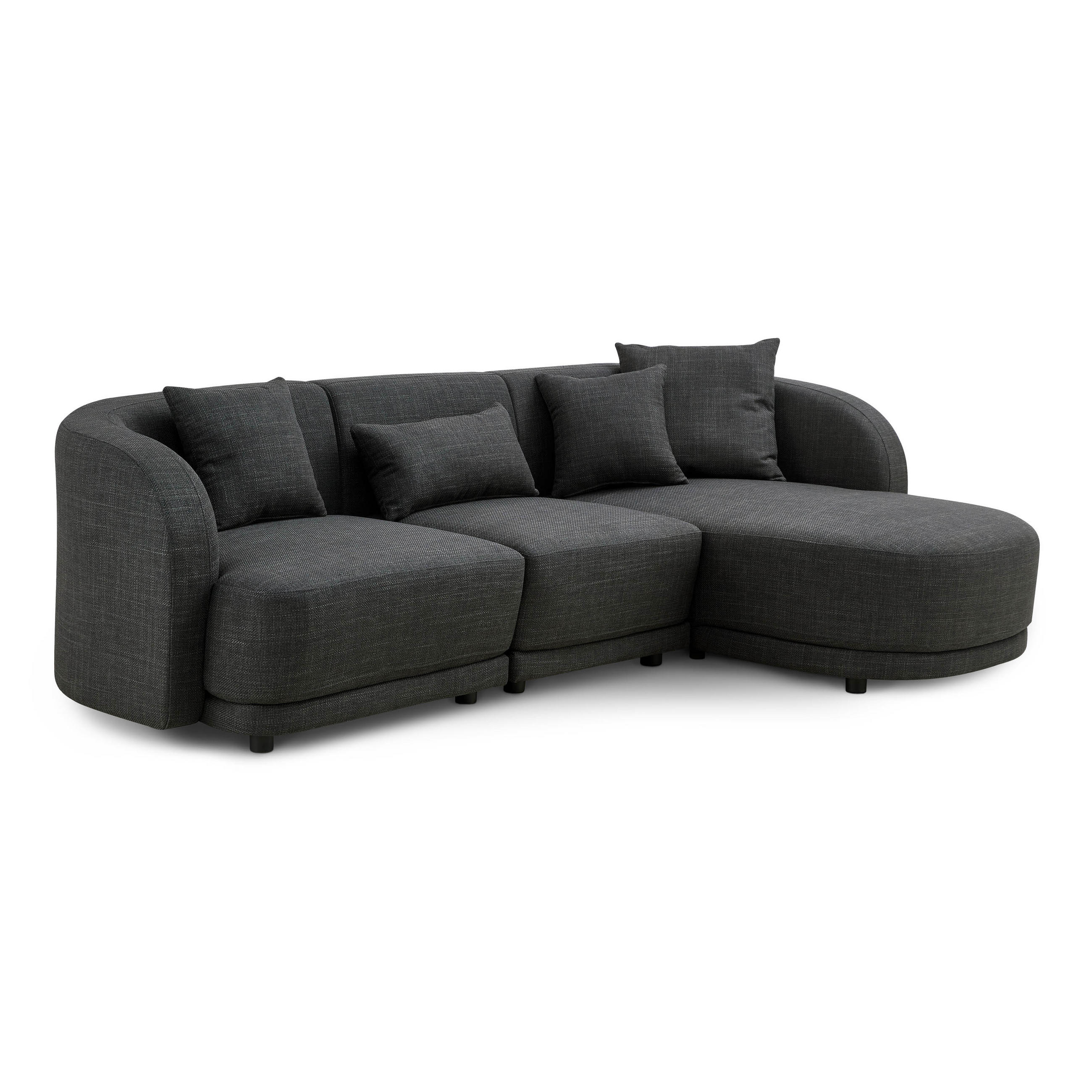 ECKSOFA 260x165x72 dunkelgrau JONAH - Grau, Kunststoff (260/165cm) - Massivmoebel24