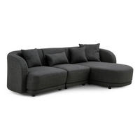 ECKSOFA 260x165x72 dunkelgrau JONAH - Grau, Kunststoff (260/165cm) - Massivmoebel24