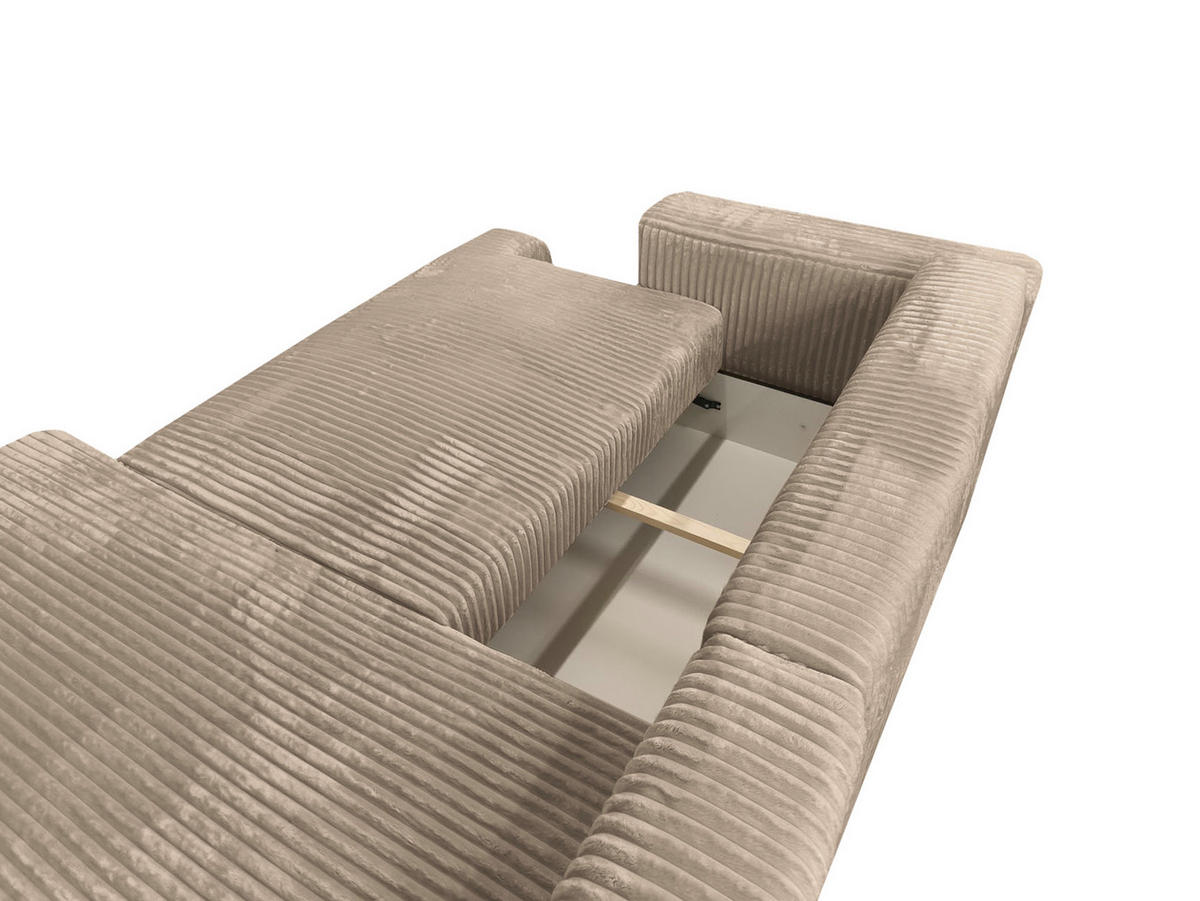 ECKSOFA Luna L rechts Beige aus Cord - Beige, Textil (271/195cm) - KS Home Concept