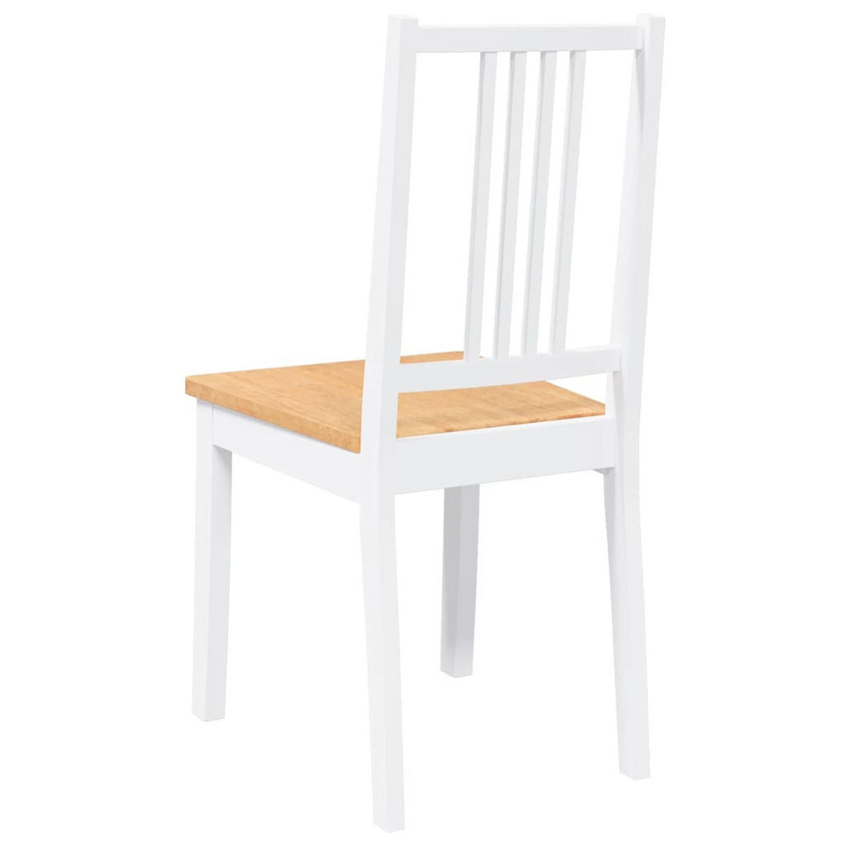 ESSZIMMERSTÜHLE 2 Stk. Weiß Massivholz Gummibaum 40*47.5*89cm - Weiß/Braun, Holz (40/89/47.5cm) - ZMH