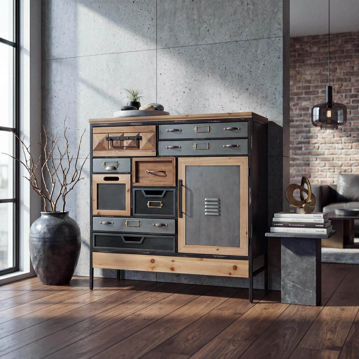 APOTHEKERKOMMODE Multicolor - Multicolor, Holz (84/85/35cm) - MCW