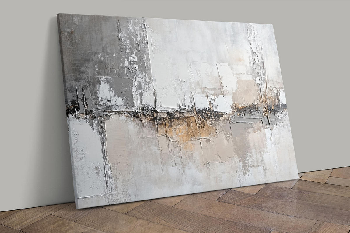LEINWANDBILD 70x50 cm abstrakte Kunst Bild Wohnzimmer - Beige, Textil (70/50cm) - artissimo