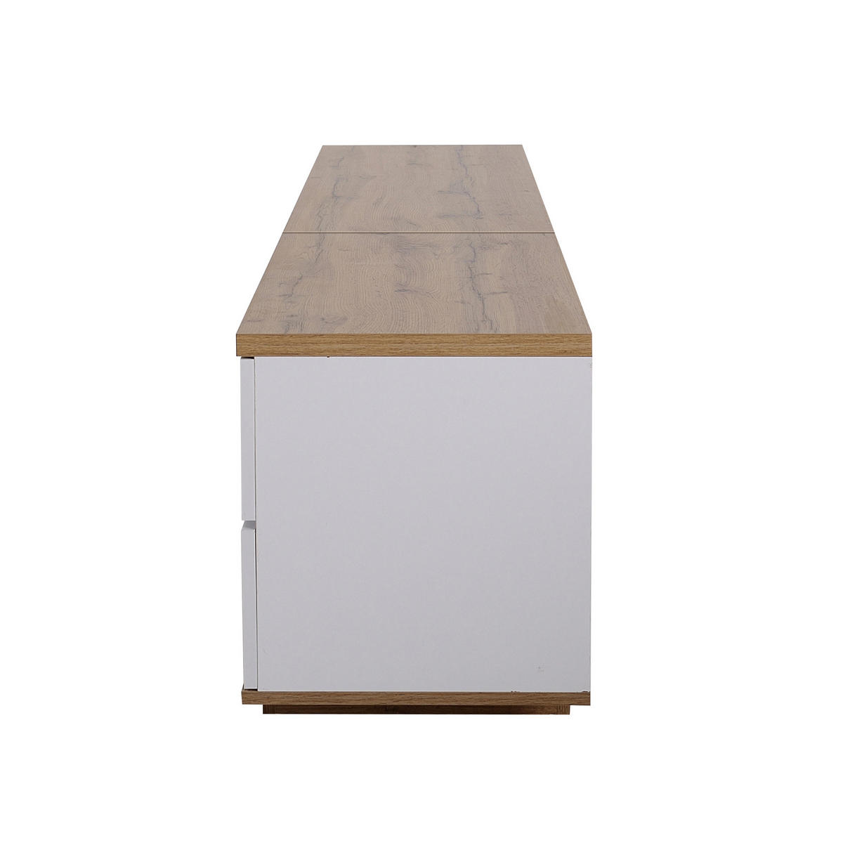 TV ormarić 180/38/46 cm bijelo-drvene boje od MDF-a s rešetkastim vratima - bijela, drvni materijal (180/46/38cm) - OKWISH