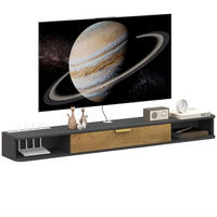 TV-LOWBOARD Grau 160/24/16 cm, Hängend, Klapptür, Offene Fächer - Grau, Holzwerkstoff (160/16/24cm) - PANGIVO