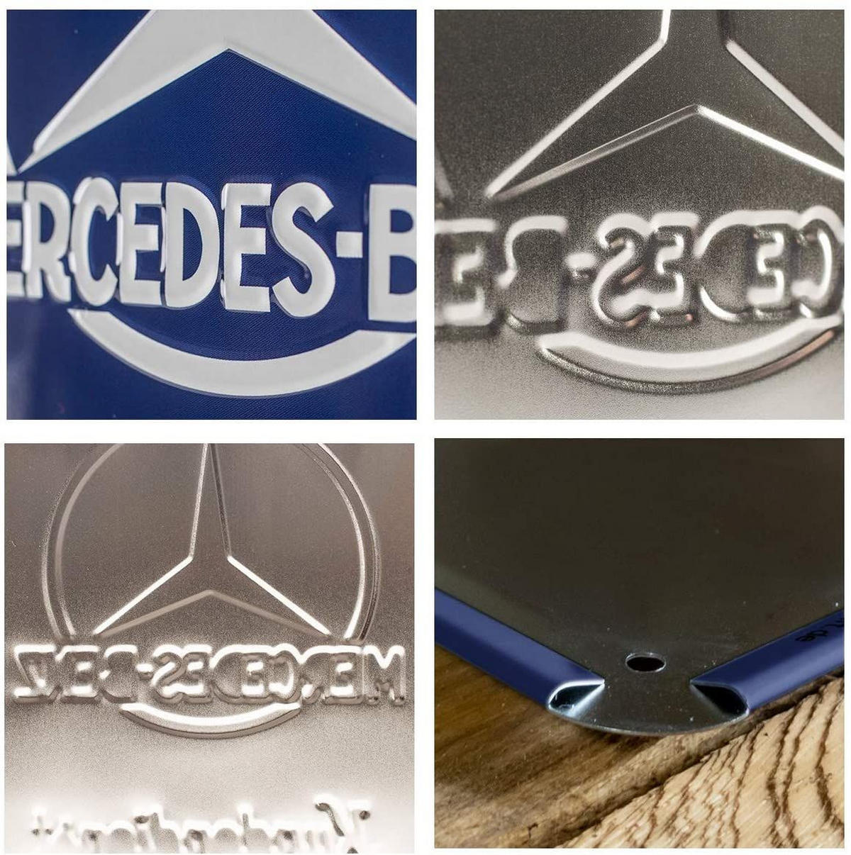 BLECHSCHILD 15/20 cm Mercedes-Benz Mercedes Kundendienst - Multicolor, Metall (15/20/0.5cm) - Nostalgic-Art