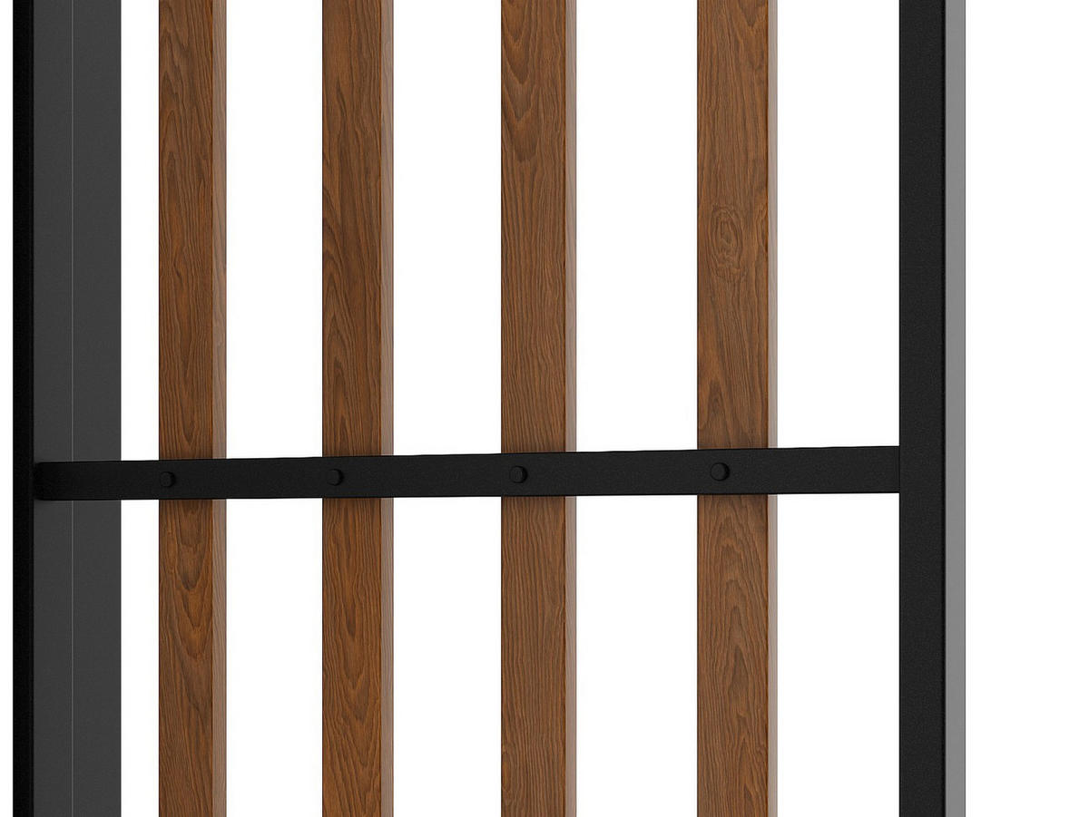 ZUBEHÖR für Terrassenüberdachung, Pergola und Pavillon - 37.5cm x 2.5cm - Stahl - schwarz, naturfarben hell - MAZARA - Schwarz, Metall (37.5/206.6/2.5cm) - Vente-Unique