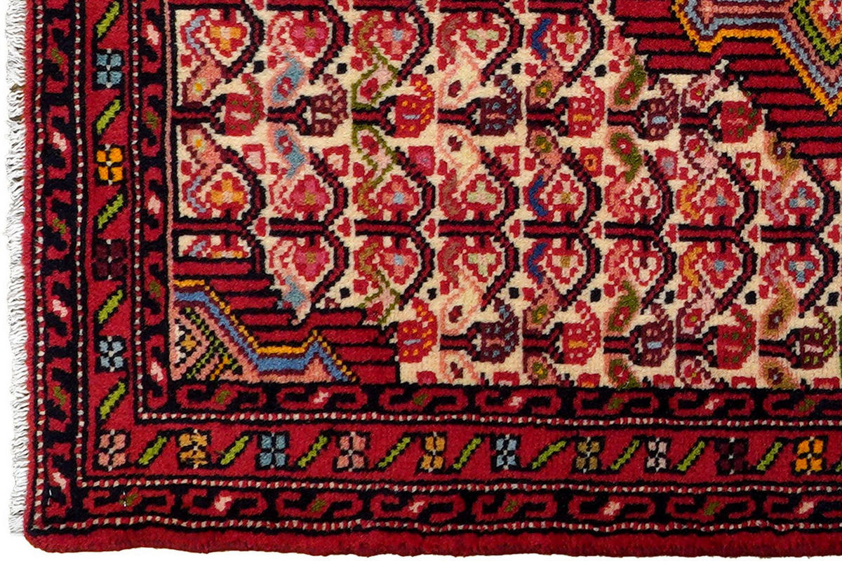 ORIENTTEPPICH handgeknüpft Assadabad Beige, Rot 102/70 cm Schurwolle - Beige/Rot, Textil (70/102cm) - Looma