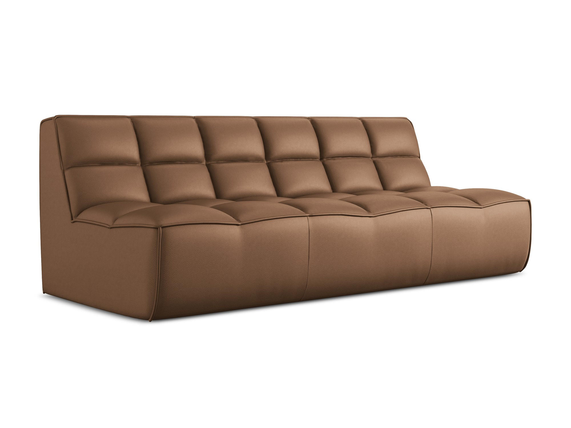 3-SITZER SOFA Kunstleder Braun - Lila/Schwarz, Leder/Kunststoff (210/75/93cm) - Makamii