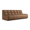 3-SITZER SOFA Kunstleder Braun - Lila/Schwarz, Leder/Kunststoff (210/75/93cm) - Makamii