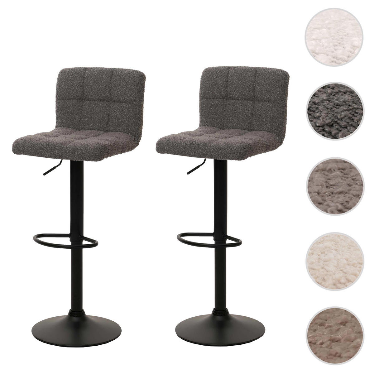 BARHOCKER Grau 2er-Set - Grau, Textil (38/107/41cm) - MCW