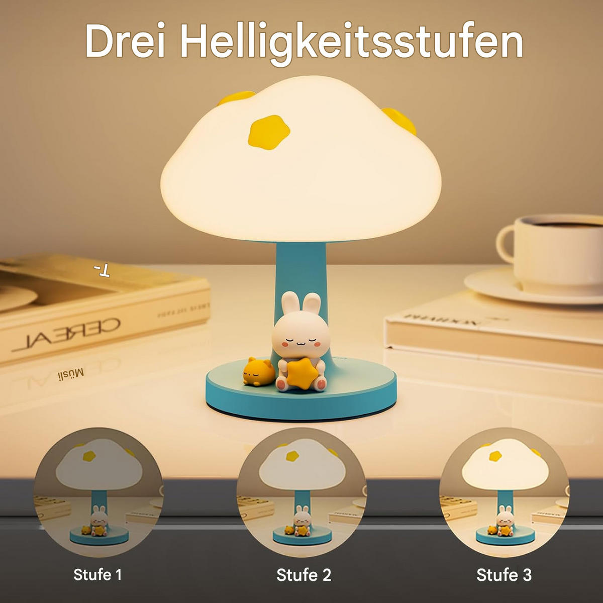 TISCHLEUCHTE Wiederaufladbar Berührungssteuerung Kinder - Pastellblau, Kunststoff (12/14/6cm) - Weltevree