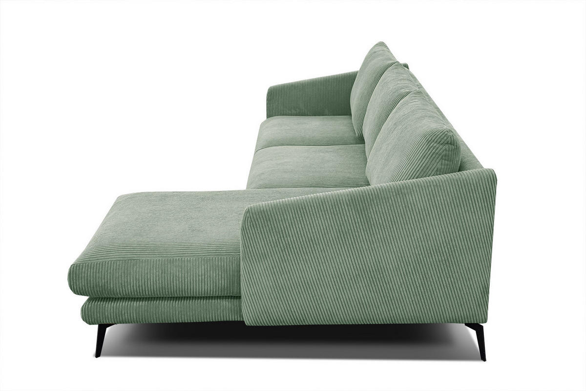 ECKSOFA VILT 4-Sitzer, mintgrün - Schwarz/Mintgrün, Holzwerkstoff/Textil (255/156cm) - Courtois Laville