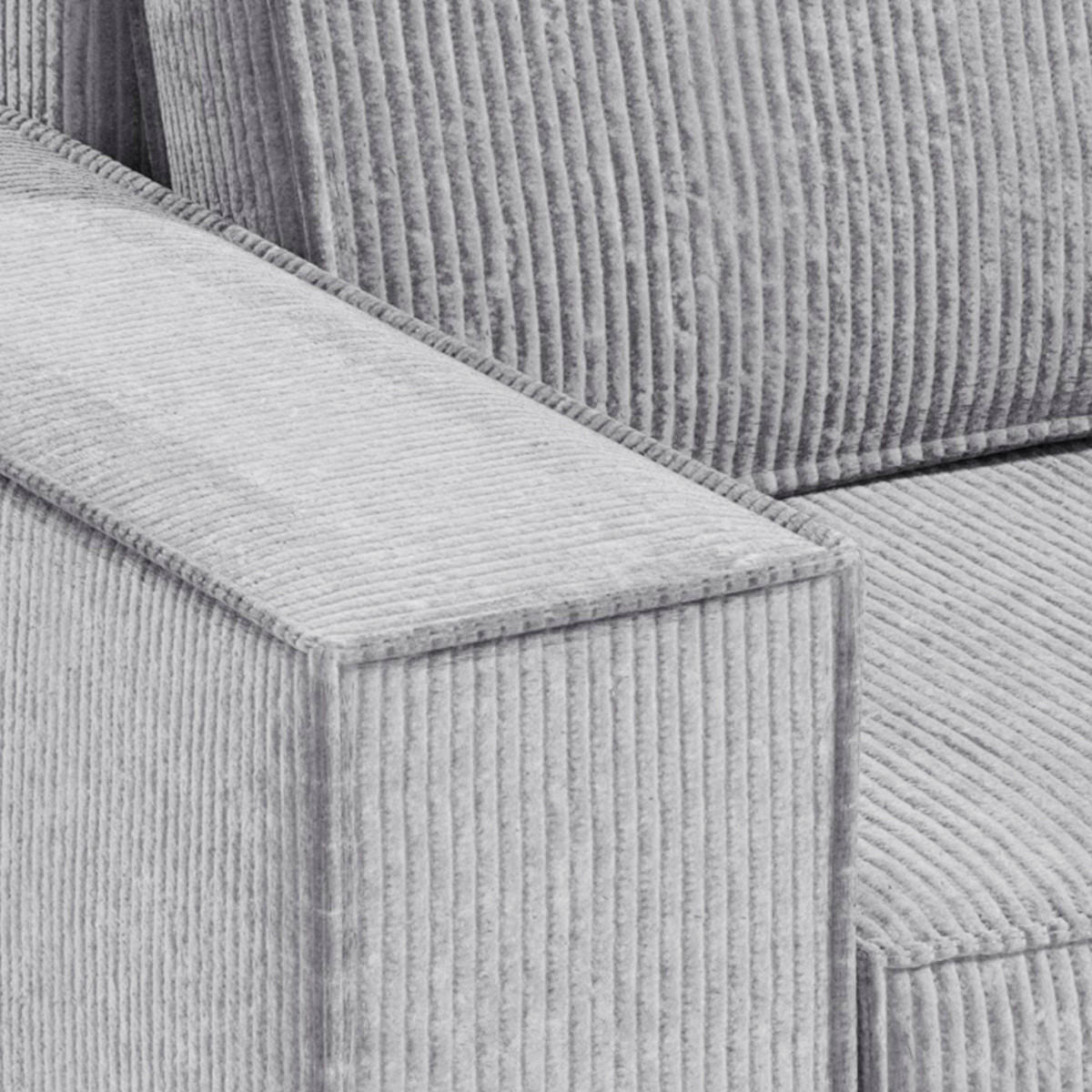 ECKSOFA Isaac 3 Sitzplätze Hellgrau - Grau, Holz (257/148cm) - Petits-meubles