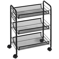 KÜCHENWAGEN, 3-stöckiger Wagen mit Körben, 41,5 x 26,5 x 63 cm, Schwarz - Multicolor, Metall (45/63/26.5cm) - FORIOUS
