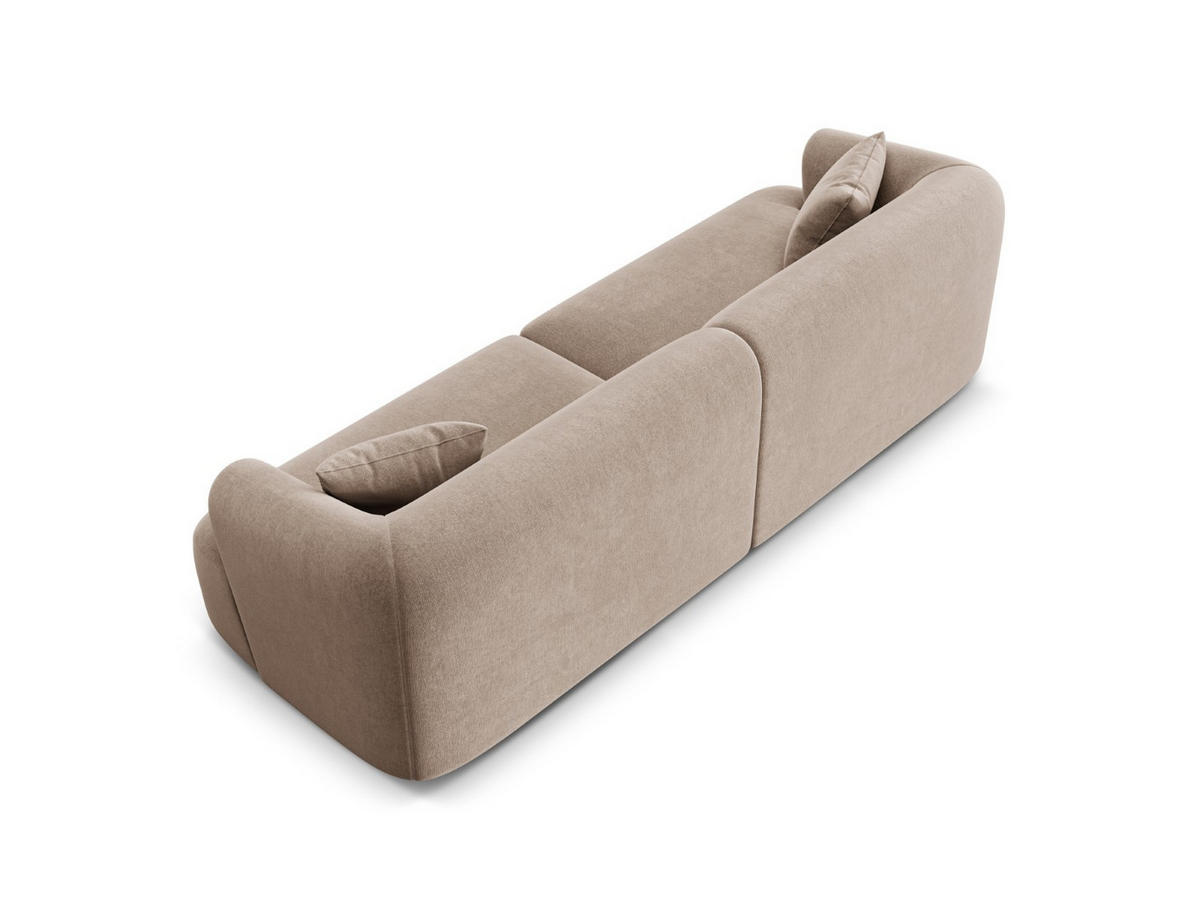 MODULARES-SOFA Campi aus Samt dunkelbeige 4 Sitzplätze - Mokka, Textil (90/70/255cm) - Cosmopolitan Design