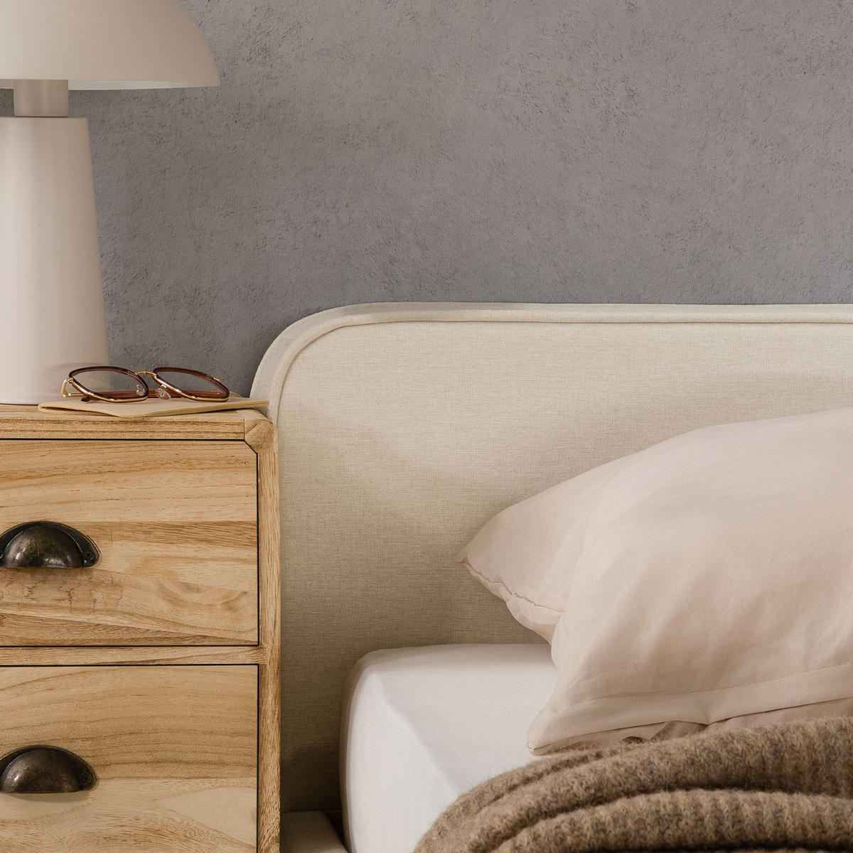 POLSTERBETT MARINI 120x200 cm - Creme, Textil (120/200cm) - IDIMEX