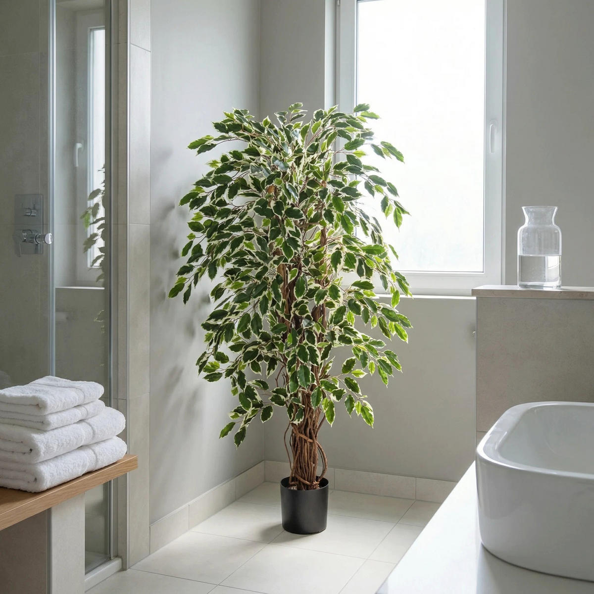 KUNSTBAUM Künstlicher Ficus – Ravian 120 cm - Naturfarben, Kunststoff (120cm) - aplanta
