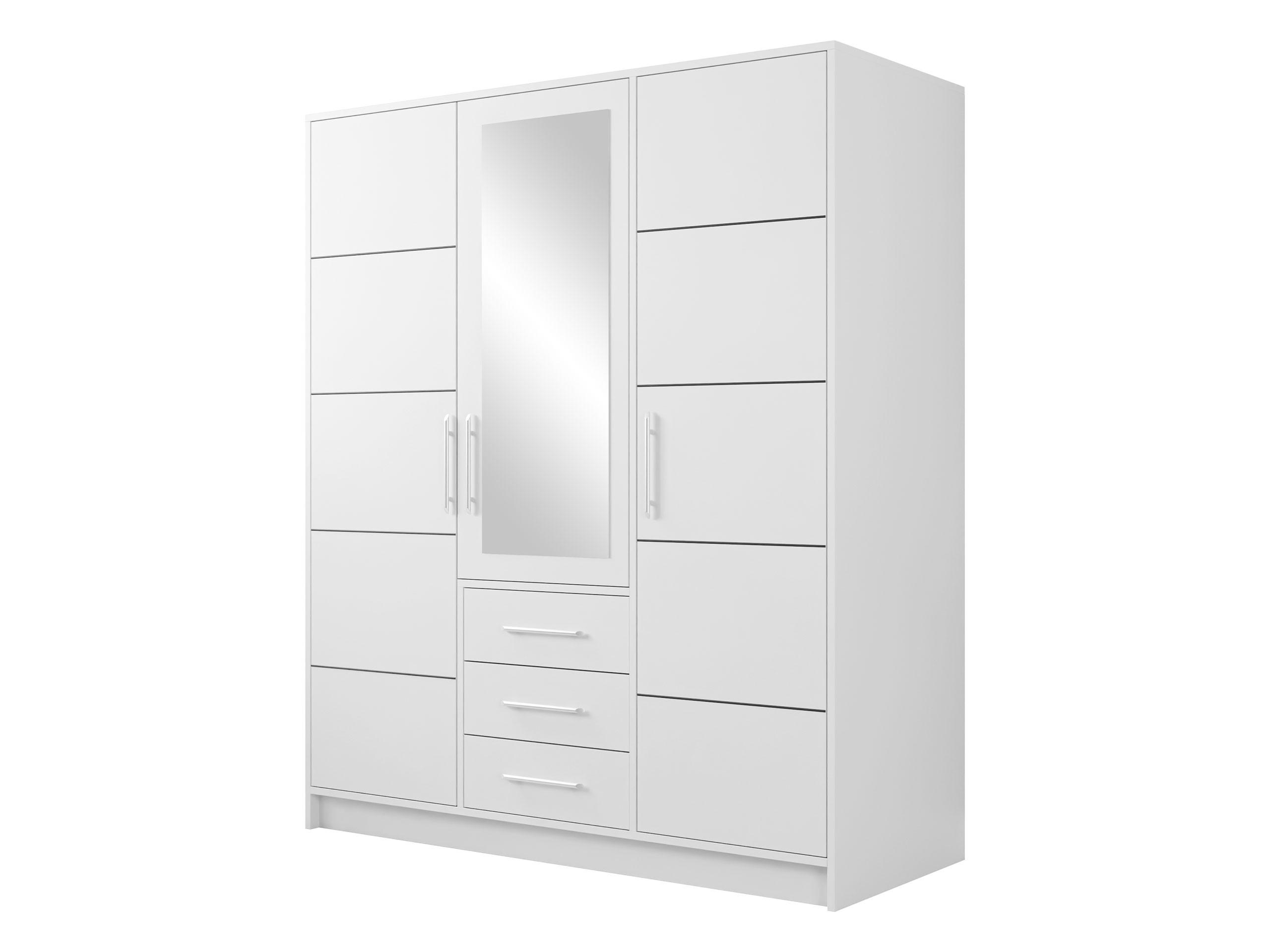 DREHTÜRENSCHRANK Bali D3 - Silberfarben/Weiß, Holzwerkstoff/Kunststoff (58/200/147cm) - MIRJAN24