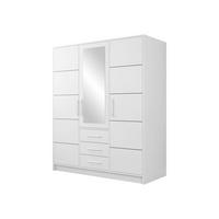 DREHTÜRENSCHRANK Bali D3 - Silberfarben/Weiß, Holzwerkstoff/Kunststoff (58/200/147cm) - MIRJAN24