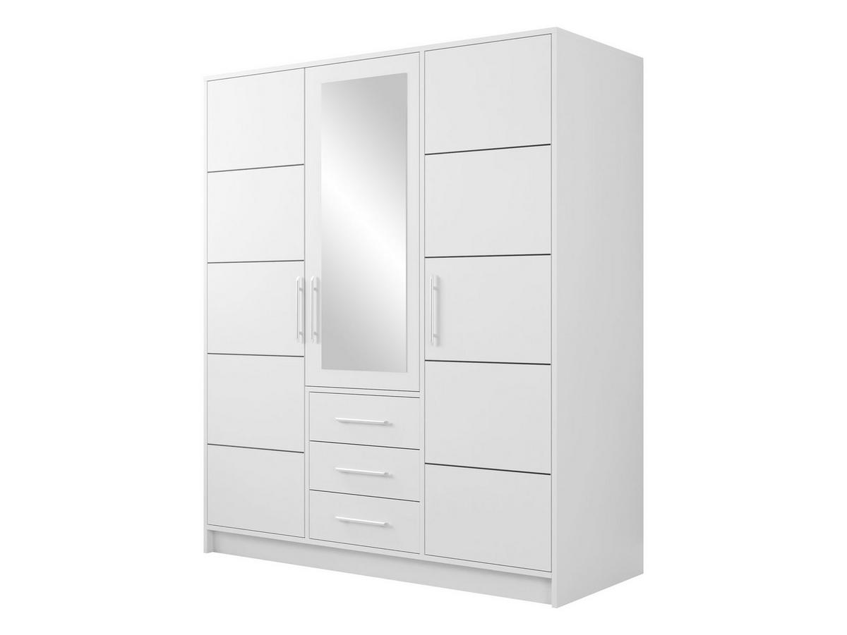 DREHTÜRENSCHRANK Bali D3 - Silberfarben/Weiß, Holzwerkstoff/Kunststoff (58/200/147cm) - MIRJAN24