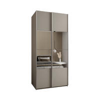 SCHWEBETÜRENSCHRANK 245,5/120/64 2-türig - Kaschmir/Silberfarben, Holz/Metall (120/245/64cm) - Abiks Möbel