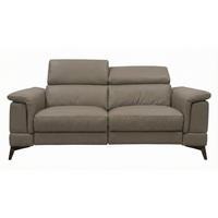 3-SITZER Sofa Planet Echtleder Greige - Greige, Leder/Metall (200/80/110cm)