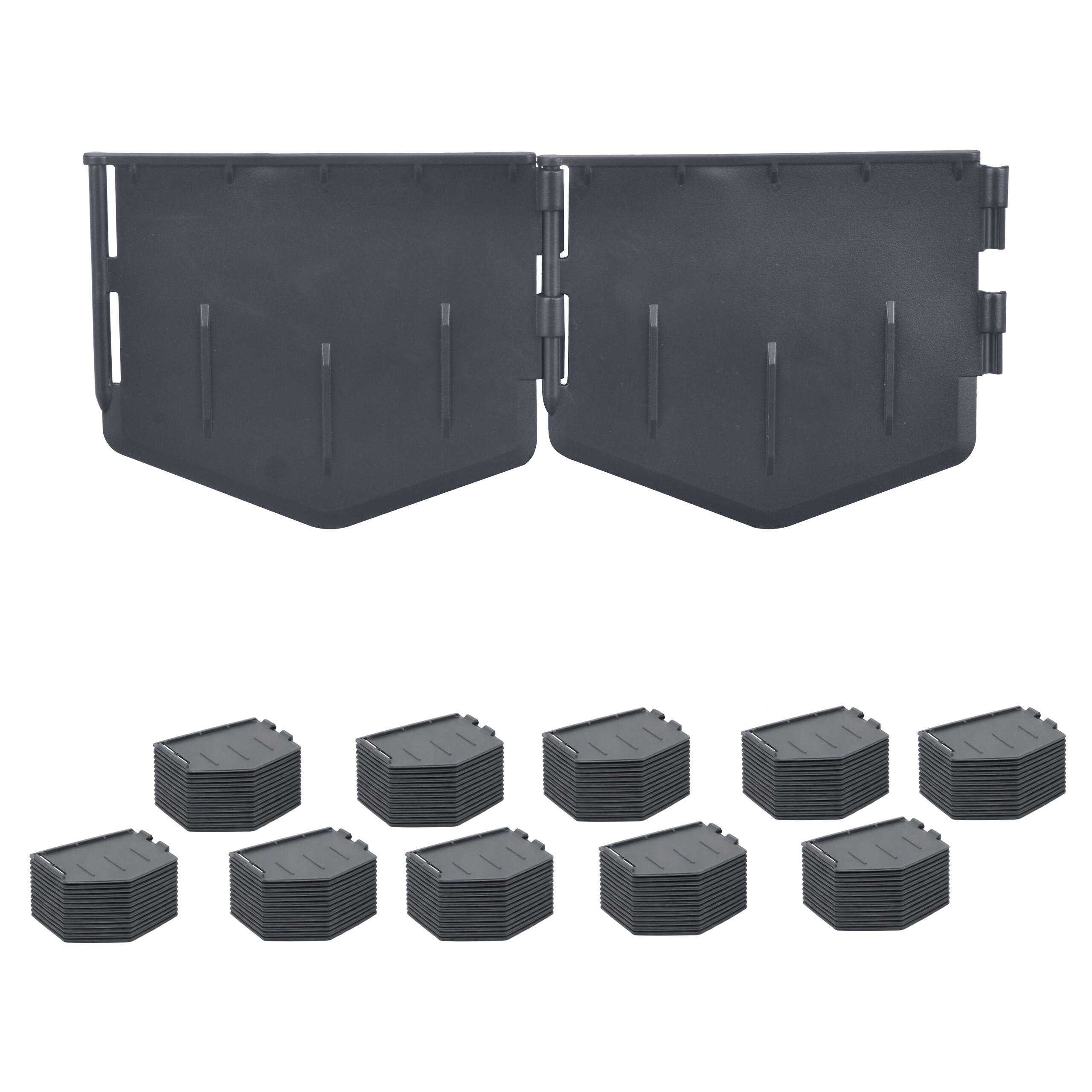 RASENKANTE Schwarz Kunststoff 175er-Set 26,7 m - Schwarz, Kunststoff (16/1/1cm) - Relaxdays