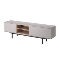 LOWBOARD Inox grau / Jackson Hickory 175 / 40 / 54cm - Braun/Grau, Holzwerkstoff (175/54/40cm) - Feldmann-Wohnen