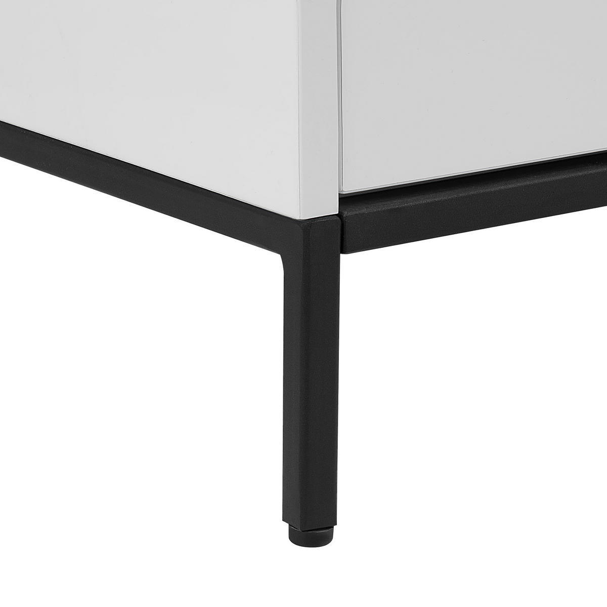 TV OMARICA LED bela/črna Sydney - črna/bela, leseni material (150/52/42cm) - Beliani