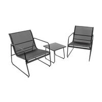 BALKON-SET Mali Schwarz Stahl für 2 Personen - Schwarz, Kunststoff - Green Spirit
