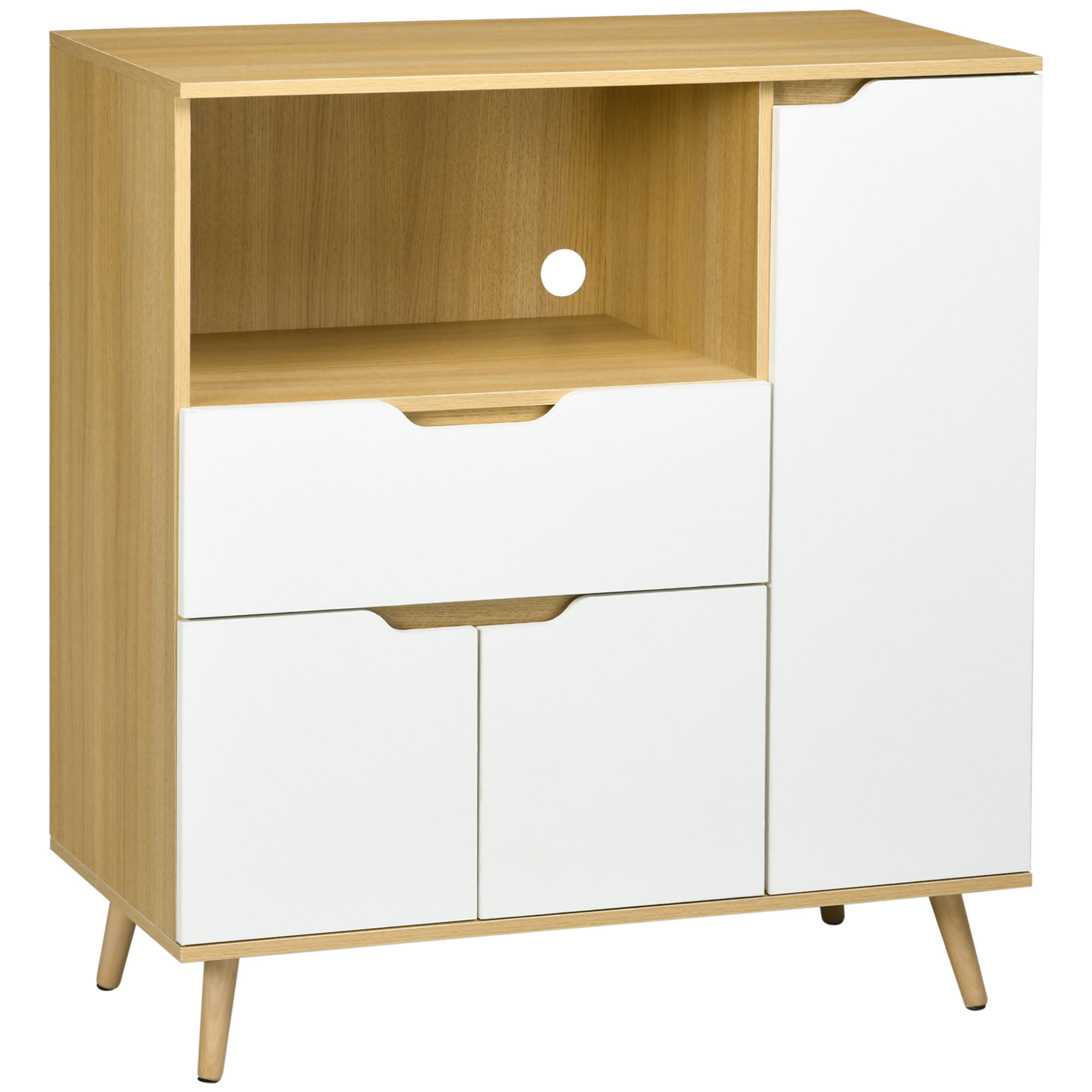 ComfortXL Mikrowellenunterschrank Weiß 40x98.5x90 cm