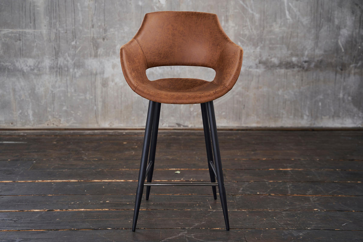 BARHOCKER ZAJA Braun Microfaser - Braun, Textil (57/114/59cm) - KAWOLA