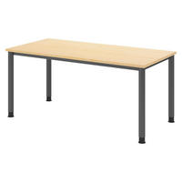 SCHREIBTISCH Serie-H Gestell: Graphit 80/160/74 cm in Ahornfarben - Ahornfarben, Holzwerkstoff (80/160/74cm) - bümö