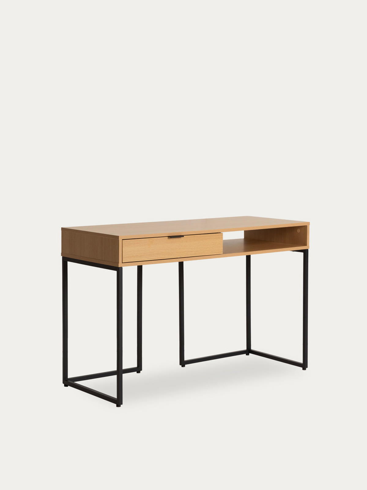 SCHREIBTISCH Bari Natur 50 x 120 - Schwarz/Braun, Holzwerkstoff (120/50/78cm) - Kenay Home