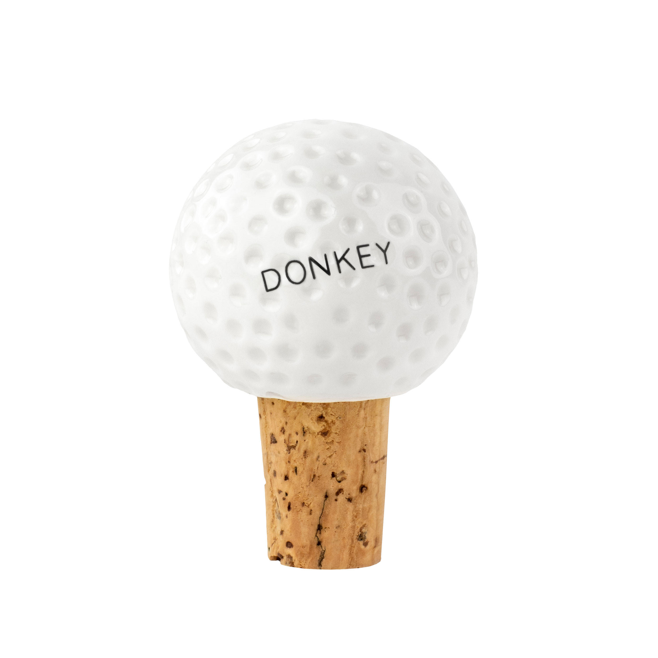 FLASCHENVERSCHLUSS Golf, Porzellan, Kork, Weiß - Weiß, Keramik (4.5/6.5/4.5cm) - Donkey Products